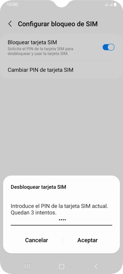 Introduce tu código PIN y pulsa Aceptar. Introduce tu código PIN y pulsa Aceptar.
