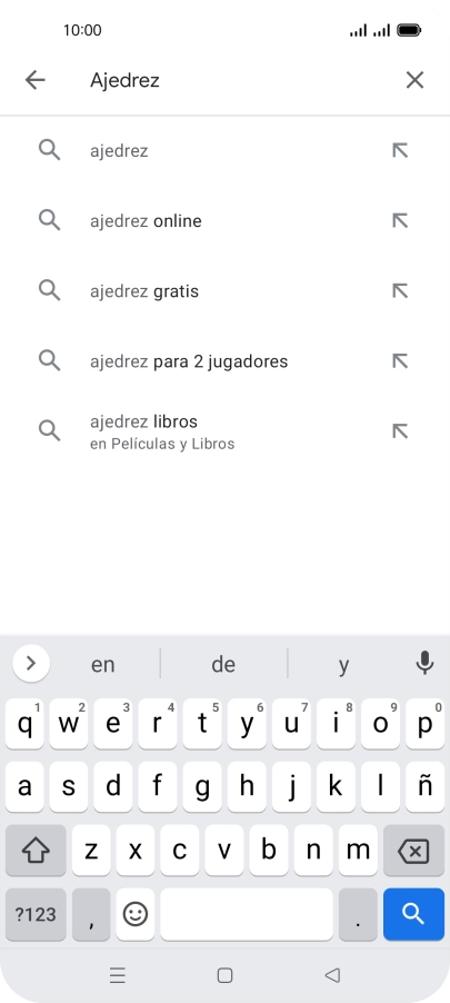Introduce el nombre del tema o de la app y pulsa el icono de búsqueda. Introduce el nombre del tema o de la app y pulsa el icono de búsqueda.