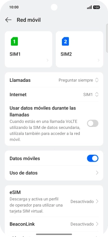 Pulsa la SIM de la línea móvil deseada. Pulsa la SIM de la línea móvil deseada.