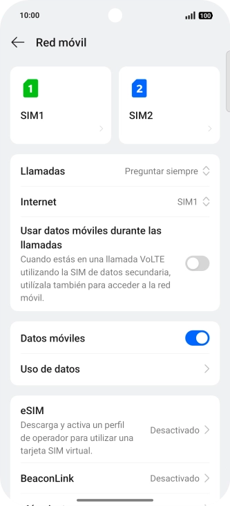 Pulsa la SIM de la línea móvil deseada. Pulsa la SIM de la línea móvil deseada.