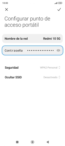 Pulsa Nombre de la red e introduce el nombre deseado de la conexión wifi Pulsa Nombre de la red e introduce el nombre deseado de la conexión wifi