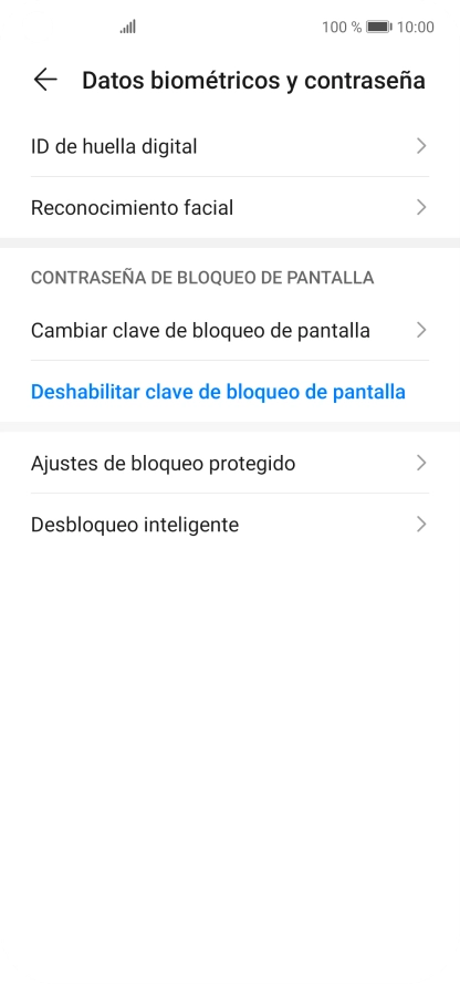Pulsa Deshabilitar clave de bloqueo de pantalla. Pulsa Deshabilitar clave de bloqueo de pantalla.