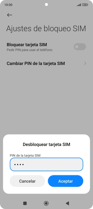 Introduce tu código PIN y pulsa Aceptar. Introduce tu código PIN y pulsa Aceptar.