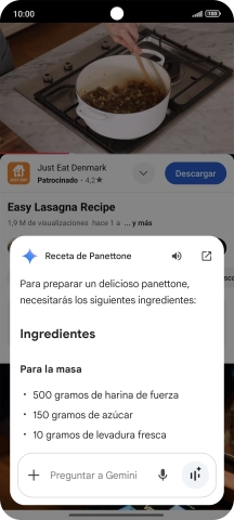 La respuesta de Gemini a tu pregunta se visualiza ahora en la pantalla. La respuesta de Gemini a tu pregunta se visualiza ahora en la pantalla.