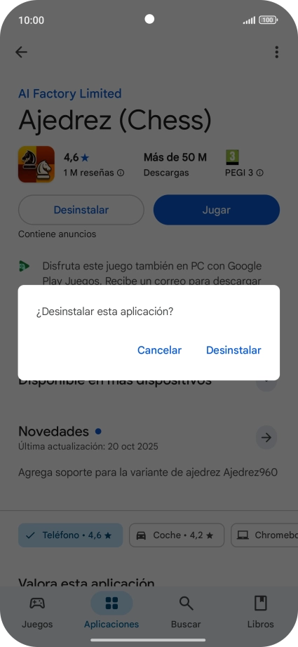 Pulsa Desinstalar.