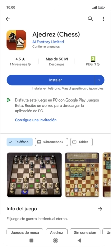 Pulsa Instalar y sigue las indicaciones de la pantalla para instalar la app. Pulsa Instalar y sigue las indicaciones de la pantalla para instalar la app.