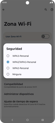 Pulsa WPA3-Personal para proteger la conexión wifi con una contraseña. Pulsa WPA3-Personal para proteger la conexión wifi con una contraseña.