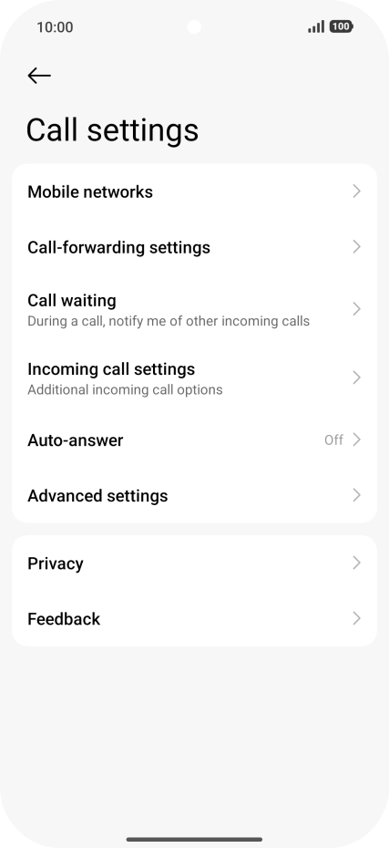 Press Call-forwarding settings. Press Call-forwarding settings.