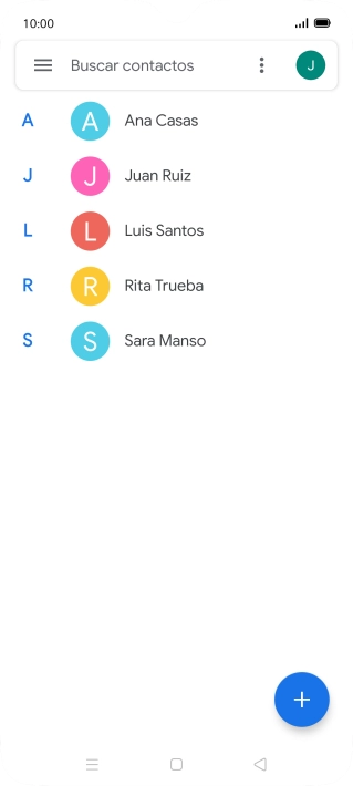 Pulsa el icono de nuevo contacto. Pulsa el icono de nuevo contacto.