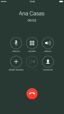 Pulsa el icono de finalizar llamadas para colgar.