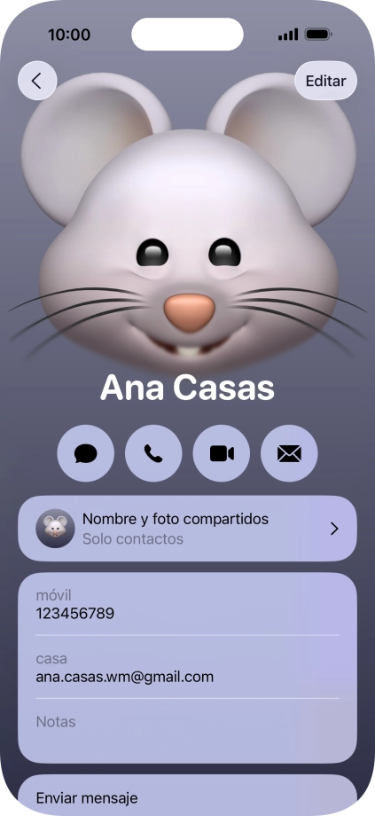 Desliza el dedo hacia arriba desde la parte inferior de la pantalla para terminar y volver a la pantalla de inicio.
