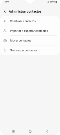 Pulsa Importar o exportar contactos. Pulsa Importar o exportar contactos.