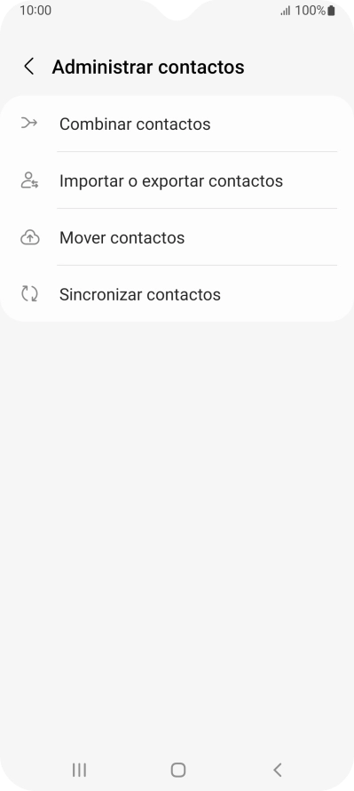 Pulsa Importar o exportar contactos. Pulsa Importar o exportar contactos.