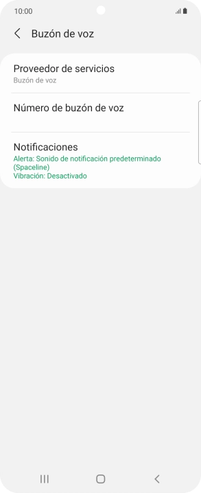 Pulsa Número de buzón de voz. Pulsa Número de buzón de voz.