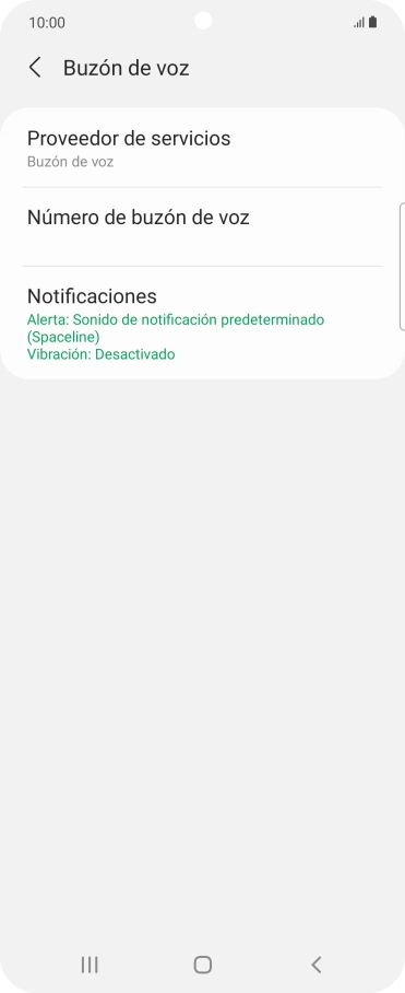 Pulsa Número de buzón de voz. Pulsa Número de buzón de voz.
