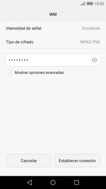Introduce la contraseña de la red wifi y pulsa Establecer conexión. Introduce la contraseña de la red wifi y pulsa Establecer conexión.