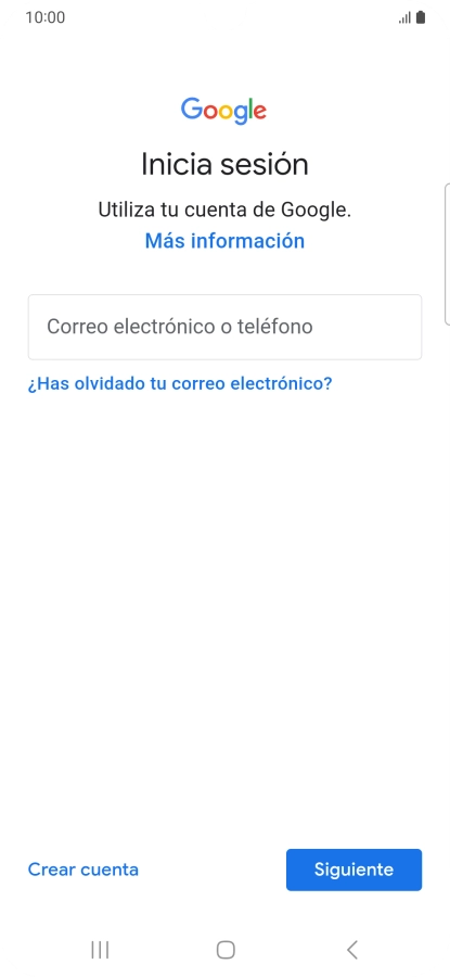 Si no tienes una cuenta de Google, pulsa Crear cuenta y sigue las indicaciones de la pantalla para ver cómo crear una cuenta nueva. Si no tienes una cuenta de Google, pulsa Crear cuenta y sigue las indicaciones de la pantalla para ver cómo crear una cuenta nueva.
