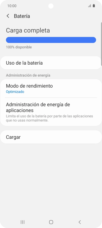 Pulsa Modo de rendimiento. Pulsa Modo de rendimiento.