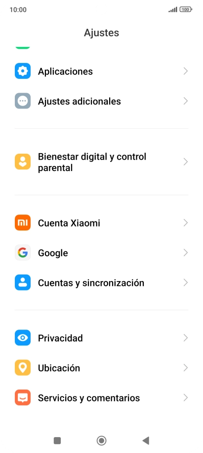 Pulsa Cuentas y sincronización. Pulsa Cuentas y sincronización.