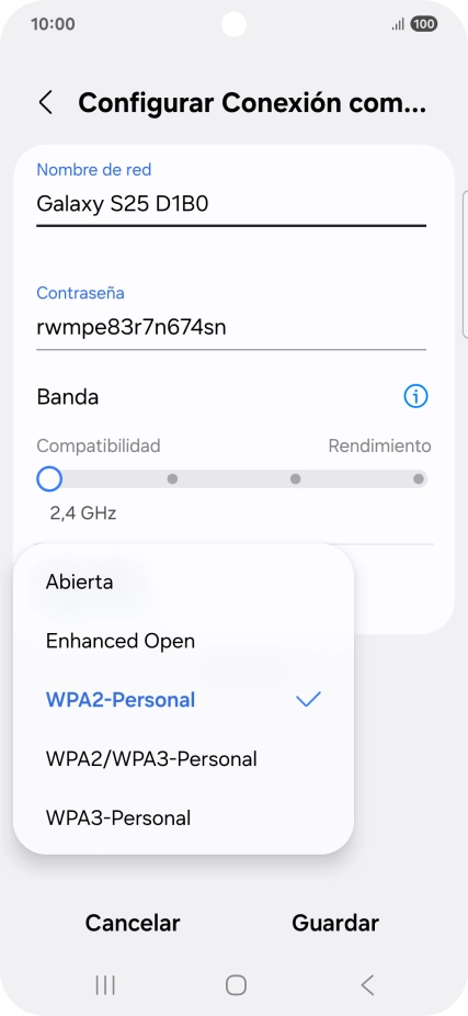 Pulsa WPA3-Personal para proteger la conexión wifi con una contraseña. Pulsa WPA3-Personal para proteger la conexión wifi con una contraseña.