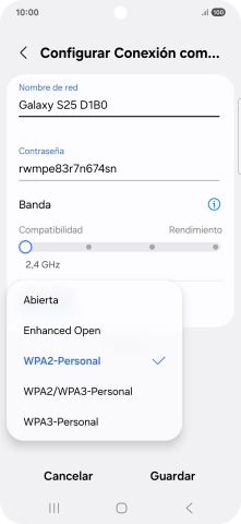 Pulsa WPA3-Personal para proteger la conexión wifi con una contraseña. Pulsa WPA3-Personal para proteger la conexión wifi con una contraseña.