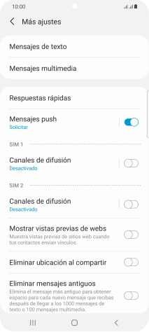 Pulsa Mensajes de texto. Pulsa Mensajes de texto.