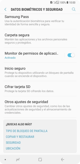 Pulsa Otros ajustes de seguridad. Pulsa Otros ajustes de seguridad.