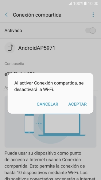 Si la función de wifi está activada, pulsa ACEPTAR. Si la función de wifi está activada, pulsa ACEPTAR.