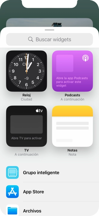 Pulsa el widget deseado. Pulsa el widget deseado.