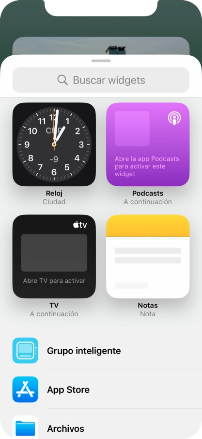 Pulsa el widget deseado. Pulsa el widget deseado.