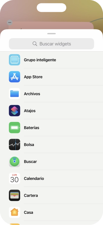 Pulsa el widget deseado. Pulsa el widget deseado.
