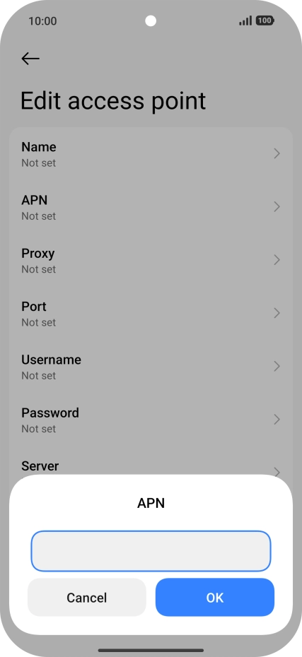 Key in live.vodafone.com and press OK.