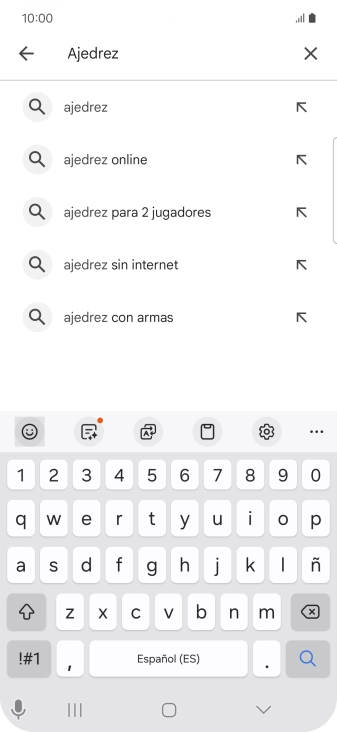 Introduce el nombre del tema o de la app y pulsa el icono de búsqueda. Introduce el nombre del tema o de la app y pulsa el icono de búsqueda.