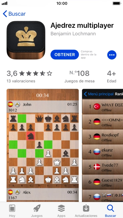 Pulsa OBTENER y sigue las indicaciones de la pantalla para instalar la app. Pulsa OBTENER y sigue las indicaciones de la pantalla para instalar la app.