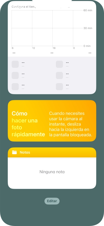 Pulsa el widget deseado hasta que aparezca un menú emergente en la pantalla. Pulsa el widget deseado hasta que aparezca un menú emergente en la pantalla.