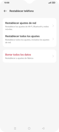 Pulsa Restablecer ajustes de red.