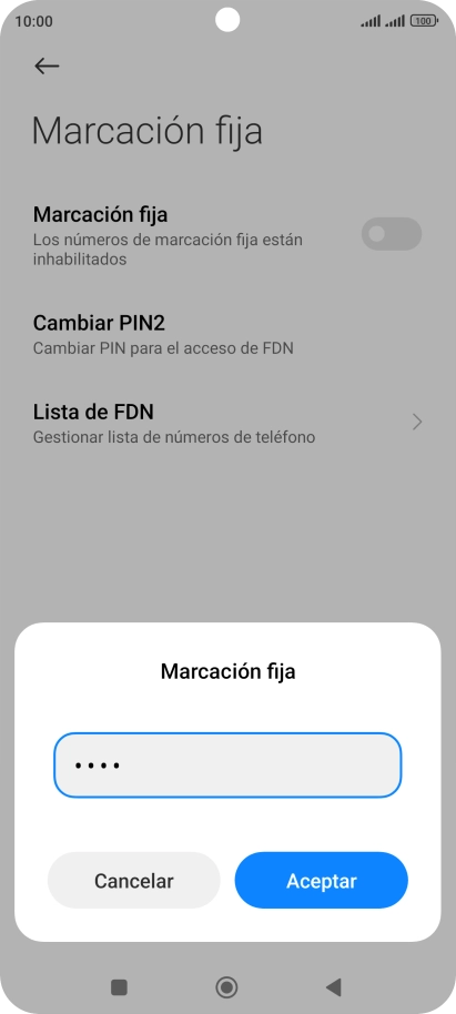 Introduce el código PIN2 y pulsa Aceptar. Introduce el código PIN2 y pulsa Aceptar.