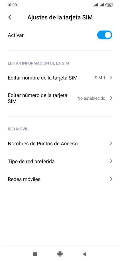 Pulsa Tipo de red preferida.