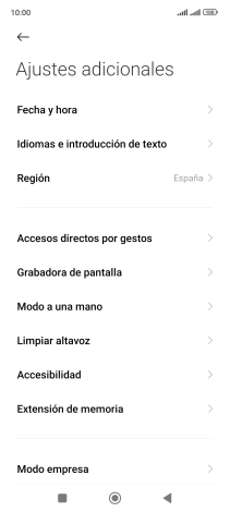 Pulsa Fecha y hora.