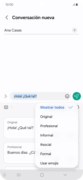 Pulsa el estilo de escritura deseado. Pulsa el estilo de escritura deseado.