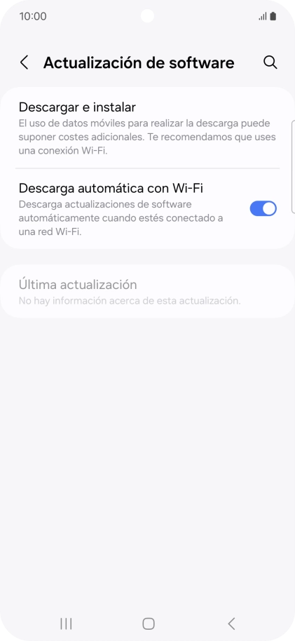 Pulsa Descargar e instalar. Si hay una versión de software nueva disponible, aparecerá ahora en la pantalla. Sigue las indicaciones de la pantalla para actualizar el software del teléfono. Pulsa Descargar e instalar. Si hay una versión de software nueva disponible, aparecerá ahora en la pantalla. Sigue las indicaciones de la pantalla para actualizar el software del teléfono.