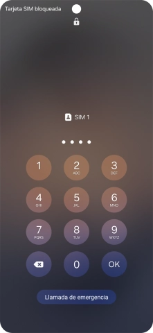 Si es necesario desbloquear la tarjeta SIM, introduce el código PIN y pulsa OK. Si es necesario desbloquear la tarjeta SIM, introduce el código PIN y pulsa OK.