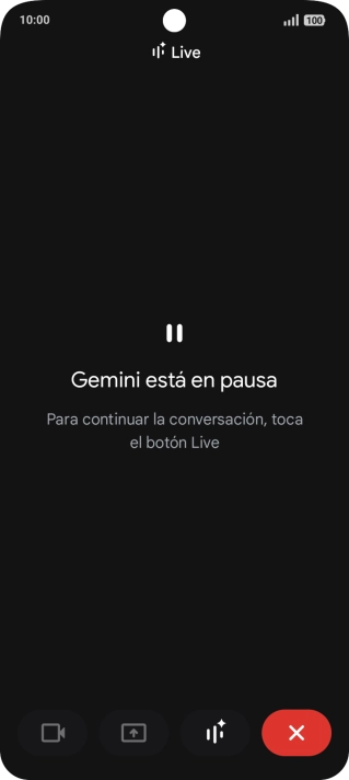 Para retomar la conversación, pulsa el icono de retomar conversación. Para retomar la conversación, pulsa el icono de retomar conversación.