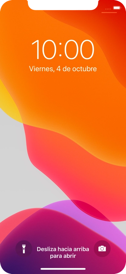 Desliza el dedo hacia arriba desde la parte inferior de la pantalla. Desliza el dedo hacia arriba desde la parte inferior de la pantalla.