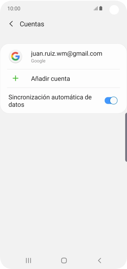 Pulsa Añadir cuenta. Pulsa Añadir cuenta.