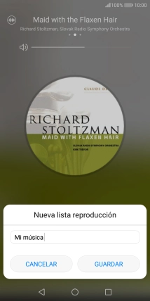 Introduce el nombre deseado de la lista de reproducción y pulsa GUARDAR. Introduce el nombre deseado de la lista de reproducción y pulsa GUARDAR.