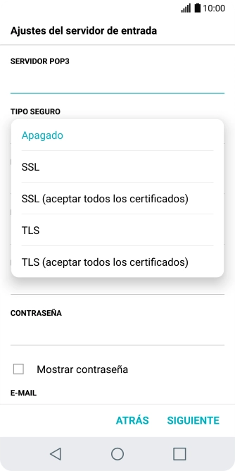 Pulsa Apagado para desactivar la función. Pulsa Apagado para desactivar la función.