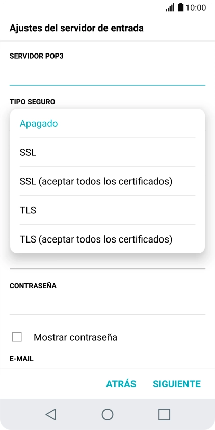 Pulsa Apagado para desactivar la función. Pulsa Apagado para desactivar la función.