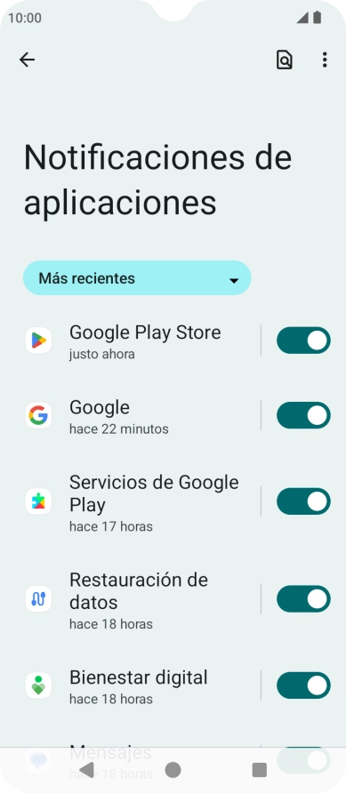Pulsa la lista desplegable.