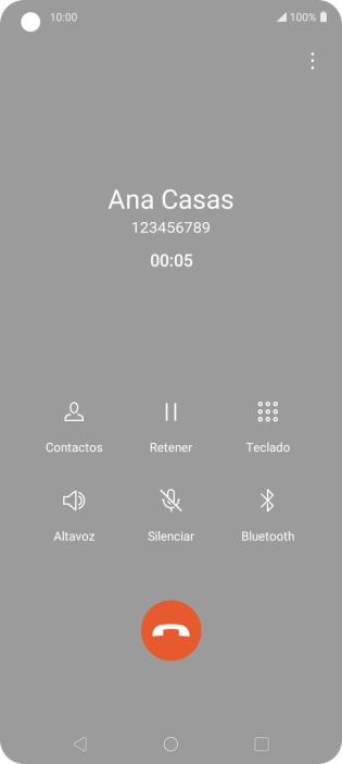 Pulsa el icono de finalizar llamada. Pulsa el icono de finalizar llamada.